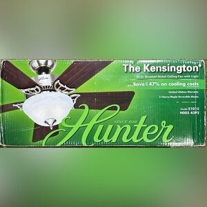 Hunter 42" Kensington Brushed Nickel Ceiling Fan with Light Kit and Pull Chain